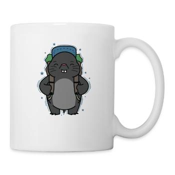 Maulwurf Backpacking Tier Erdhügel - Tasse - Weiß - Rechts