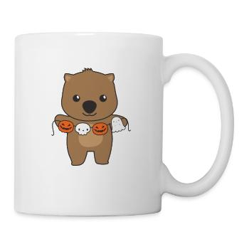 Wombat Joyeux Halloween Costume de Fantôme Citrouille - Mug blanc - blanc - Droite