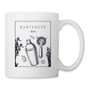 Barman chinois Hanzi Barman Barman Barmaid Barmaid - Mug blanc - blanc - Droite