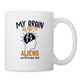 My Brain is 95% Aliens Ufo Conspiracy - Mug - white - Right