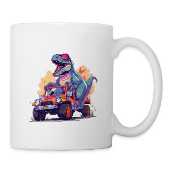 T-Rex conduit un camion monstre J’ai 8e anniversaire - Mug blanc - blanc - Droite