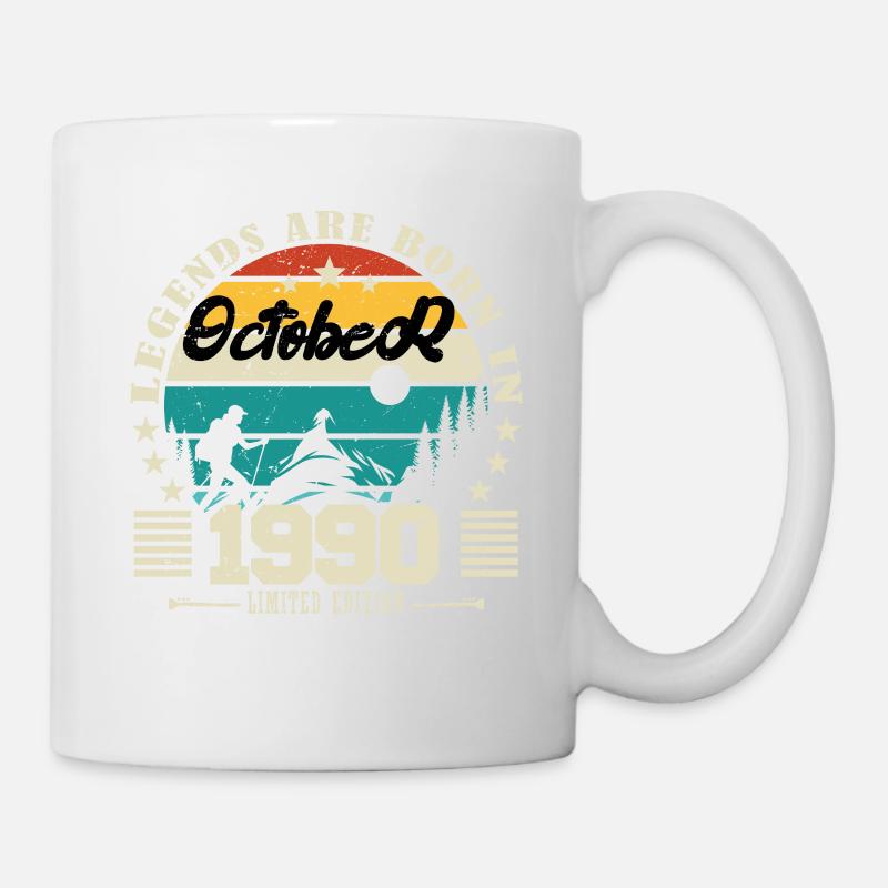 Oktober 1990. Oktober 1990 Geburtstagsgeschenk. - Tasse - Weiß