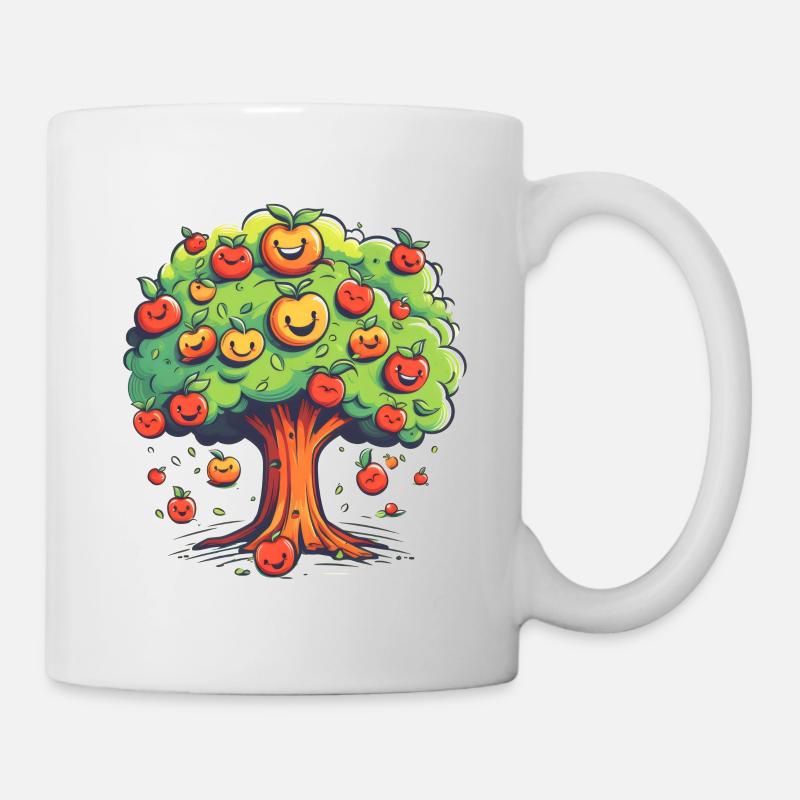 Apples Tree Fruit Orchard Apple Picking Cute - Mug - white