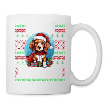 Dog Lover Christmas - Lustiger hässlicher Weihnachtspullover - Tasse - Weiß - Rechts