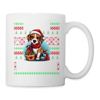 Family Matching Pajama Top - Ugly Christmas Dog Be - Mug - white - Right