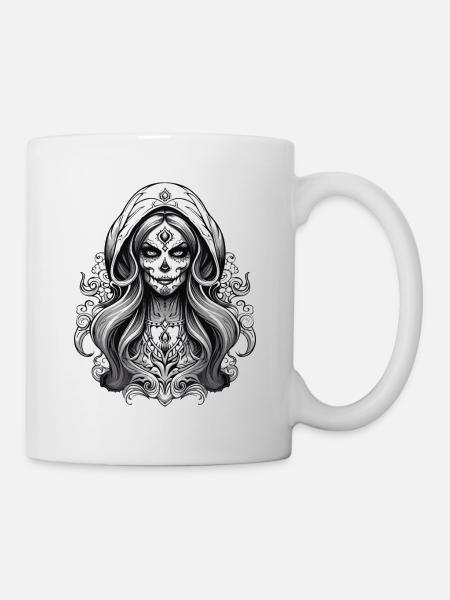 Santa Muerte - Heiliger Tot - Dia de los muertos - Tasse - Weiß