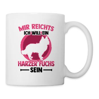 Will ein Harzer Fuchs sein Altdeutscher Hütehund - Tasse - Weiß - Rechts