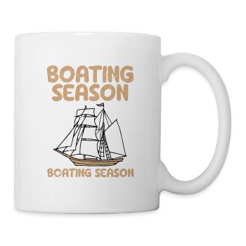 Zwei Jahreszeiten der Bootssaison Funny Boat - Tasse - Weiß - Rechts