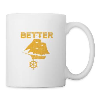 Das Leben ist besser auf einem Boot Oldtimer-Boot - Tasse - Weiß - Rechts