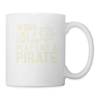 Travailler comme un capitaine Jouez comme un pirate - Mug blanc - blanc - Droite