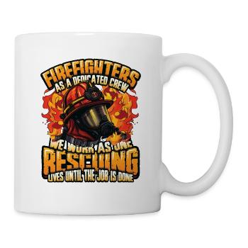 Firefighter Slogan, Volunteer Fire Brigade - Mug - white - Right