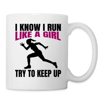 Joggeur, cardio training, course, course, fit, jogging - Mug blanc - blanc - Droite