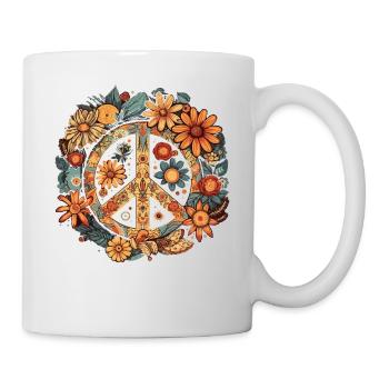 Costume Hippie Signe de la Paix - Mug blanc - blanc - Droite