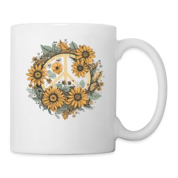 Costume Hippie Signe de la Paix - Mug blanc - blanc - Droite