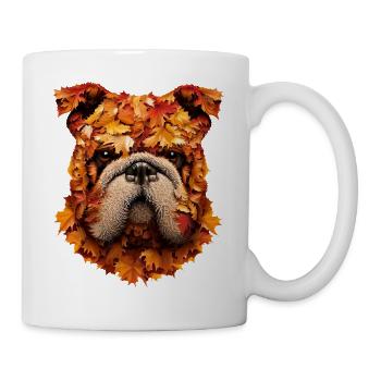 Mops Hund Herbstmops - Tasse - Weiß - Rechts