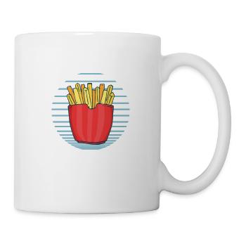 Lustige Pommes Lustig French Fries - Tasse - Weiß - Rechts