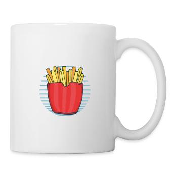 Lustige Pommes Lustig French Fries - Tasse - Weiß - Rechts