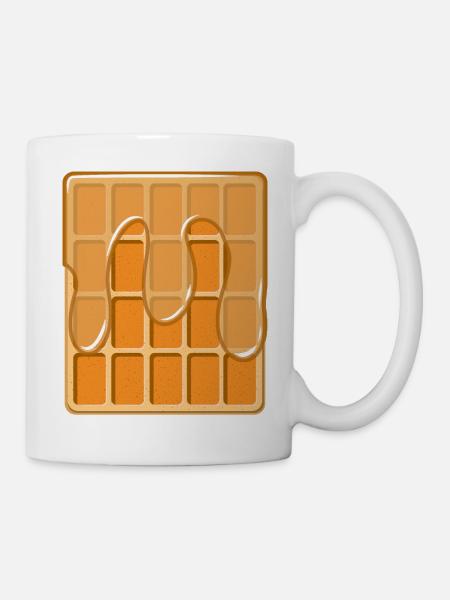 Waffel mit Sirup - Tasse - Weiß