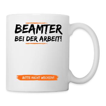 Der Schlafende Beamte - Tasse - Weiß - Rechts
