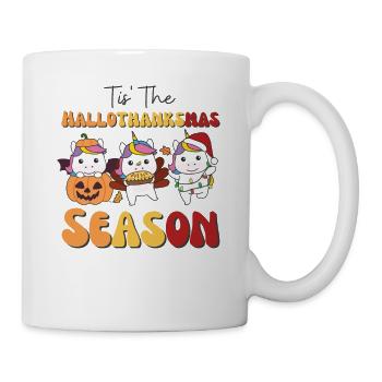 Tis' la licorne de la saison Hallothanksmas - Mug blanc - blanc - Droite