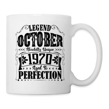 Octobre 1970. Cadeau d'Anniversaire octobre 1970. - Mug blanc - blanc - Droite