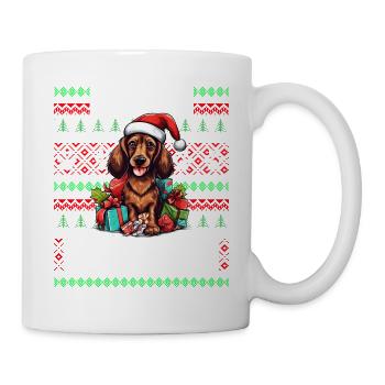 Passendes Pyjama-Oberteil für Familien - Ugly Christmas Dog Da - Tasse - Weiß - Rechts