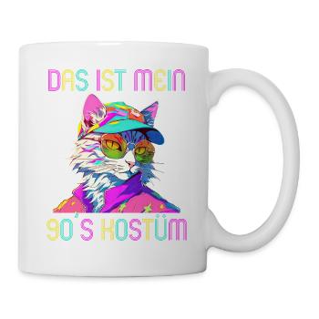 90er Motto Party Das ist mein 90er Kostüm - Tasse - Weiß - Rechts