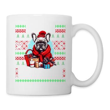 Noël amoureux des chiens - Pull de Noël moche Frenc - Mug blanc - blanc - Droite