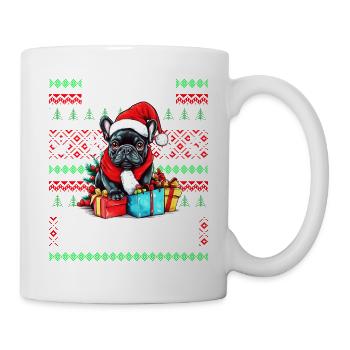 Pull de Noël moche Chien bouledogue Français - Chien Ch - Mug blanc - blanc - Droite