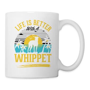 La vie est meilleure avec un whippet - Mug blanc - blanc - Droite