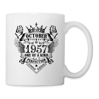 Anniversaire 1957 Octobre 1957 né en Octobre - Mug blanc - blanc - Droite