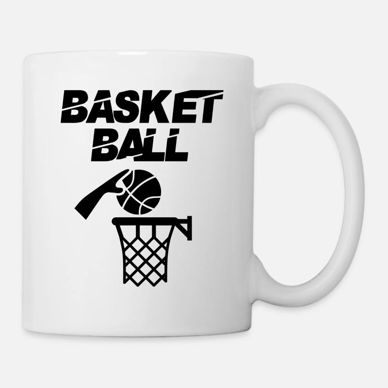 Basketball avec jeu de basket-ball Hoop - Mug blanc - blanc