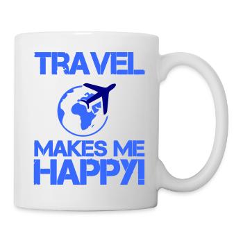 Voyagez heureux - Mug blanc - blanc - Droite
