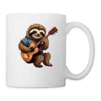 Faultier-Gitarrist - Tasse - Weiß - Rechts