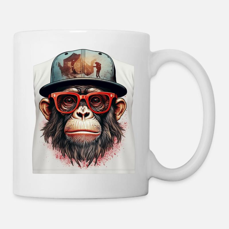 Singe Geek - Mug blanc - blanc