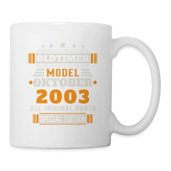 Oldtimer Oktober 2003 Geburtstag Geschenk - Tasse - Weiß - Rechts