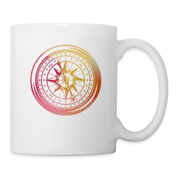 Vintage Kompass Boot Kapitän Segler Bootfahren - Tasse - Weiß - Rechts