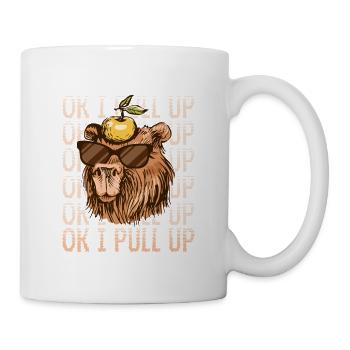 Ok I Pull Up Capybara Rodent Mammal - Tasse - Weiß - Rechts