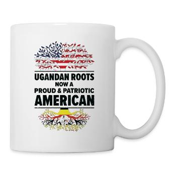 Ugandan American Patriot USA Grown Uganda US Flag - Mug - white - Right