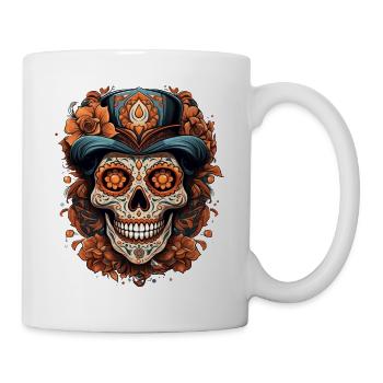 Day Of The Dead I Sugar Skull I Dia De Los Muertos - Tasse - Weiß - Rechts