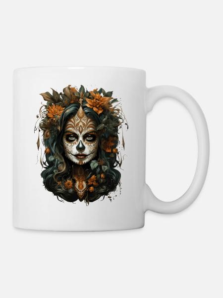 Day Of The Dead I Sugar Skull I Dia De Los Muertos - Tasse - Weiß