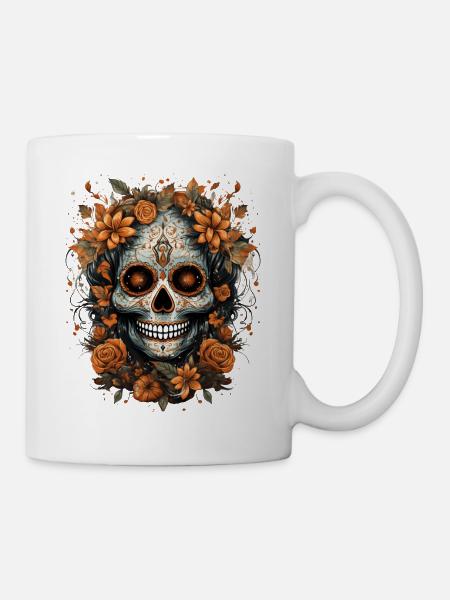Day Of The Dead I Sugar Skull I Dia De Los Muertos - Tasse - Weiß