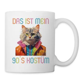 90er Motto Party Das ist mein 90er Kostüm - Tasse - Weiß - Rechts