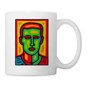 Is this Pop Art? Bold Colors, Masculine Portrait - Mug - white - Right