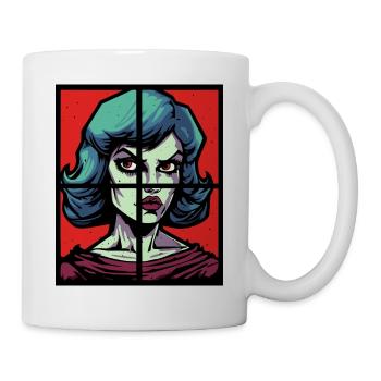 Is this pop art, a pin-up, woman at the window - Mug - white - Right
