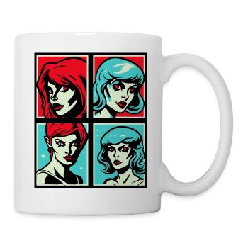 Est-ce du pop art ? La diversité des femmes - Mug blanc - blanc - Droite
