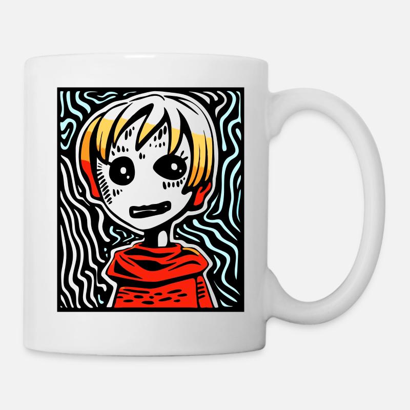 Ist dies moderne Kunst, Kunst im Manga-Anime-Stil? - Tasse - Weiß