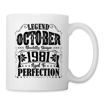 Octobre 1981. Cadeau d'Anniversaire octobre 1981. - Mug blanc - blanc - Droite