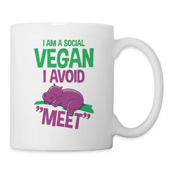 Je suis un végétalien social que j’évite Meet 2 - Mug blanc - blanc - Droite
