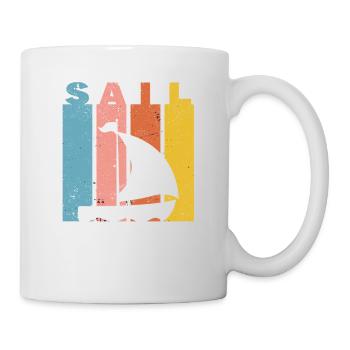 Sail Retro Vintage Sailing Silhouette Sailor Boat - Mug blanc - blanc - Droite